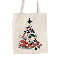 Santa claus and dog on sled christmas tote bag (Υφασμάτινη Τσάντα Αγοράς) Santa claus and dog on sled christmas tote bag (Υφασμάτινη Τσάντα Αγοράς)
